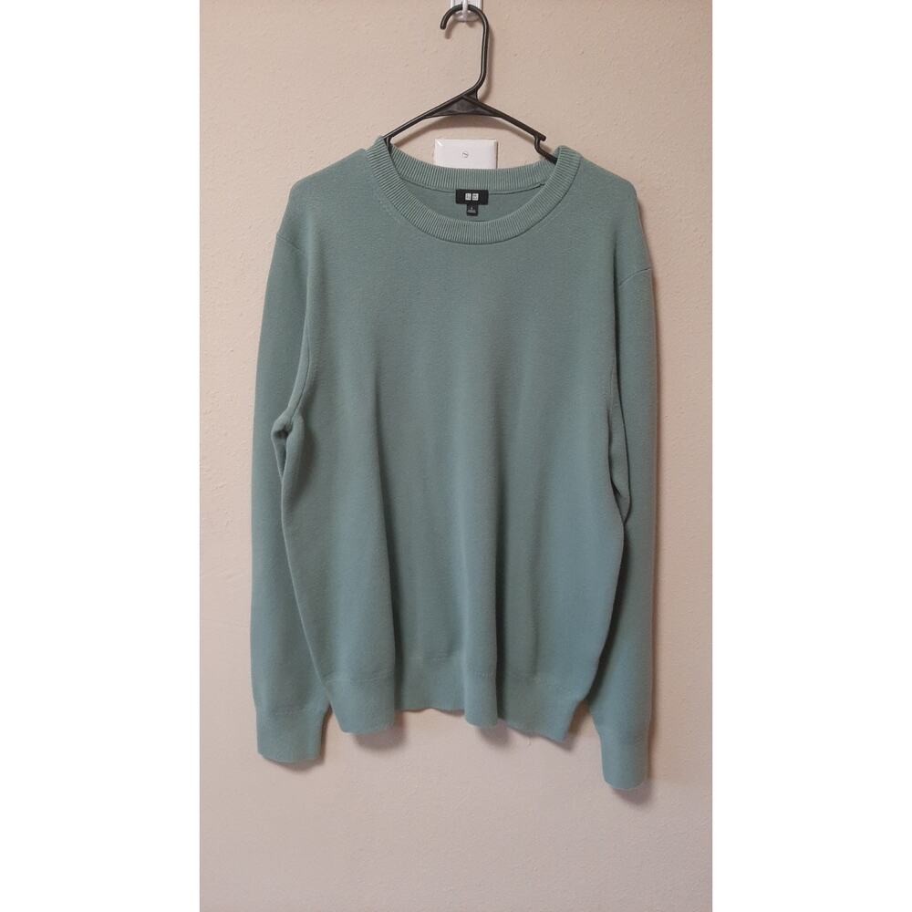 Uniqlo Men's Green Long Sleeve Knit Jumper Sweater